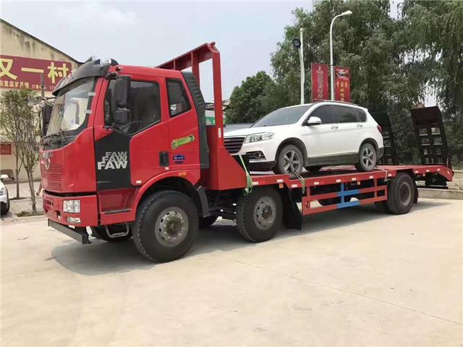 解放j6小三轴挖机平板拖车